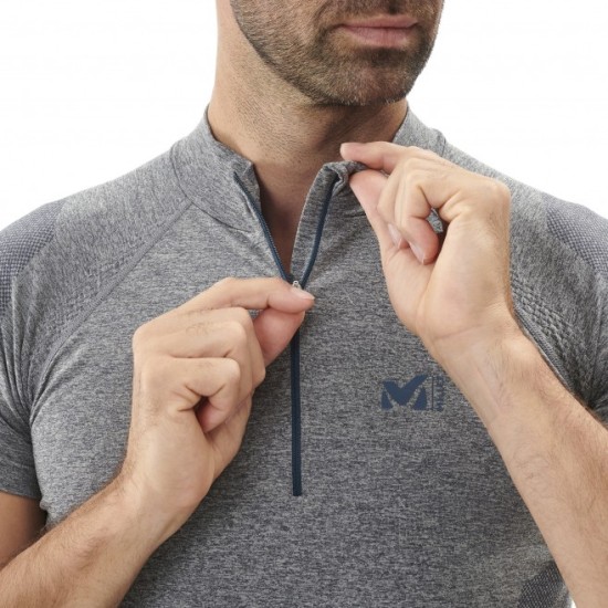 Тениска LTK SEAMLESS LIGHT ZIP - сива