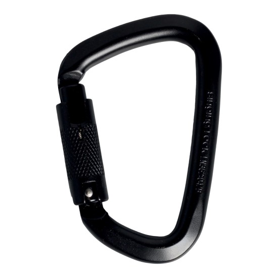 Карабинер Стоманен D TRIPLE LOCK черен