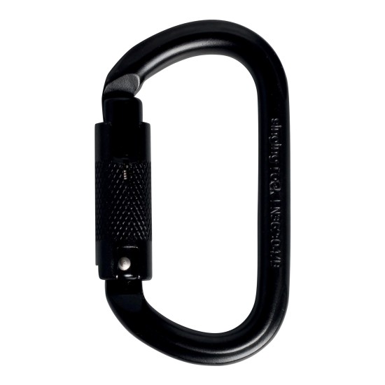 Карабинер Стоманен Овал TRIPLE LOCK черен
